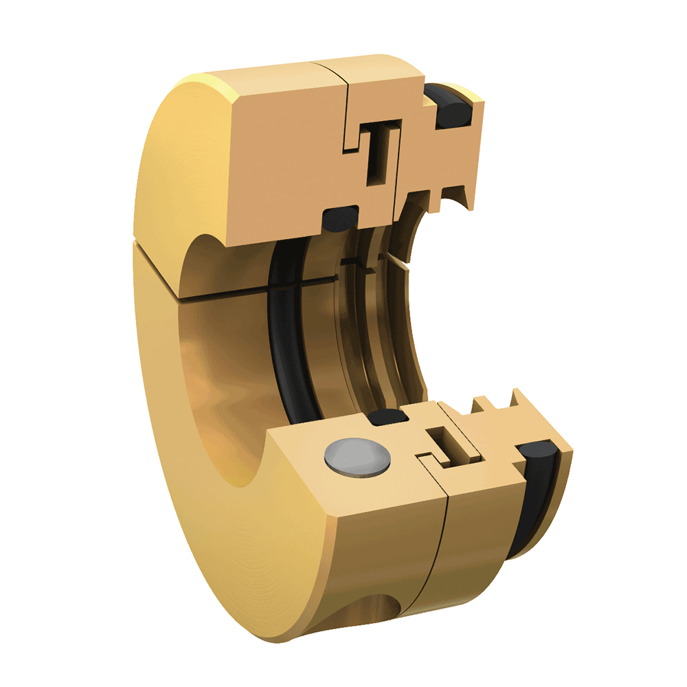 SM – SPLIT MILLENNIUM® METALLIC BEARING ISOLATOR, FOR TIME-SAVING RETROFIT INSTALLATION, FLANGE MOUNTED