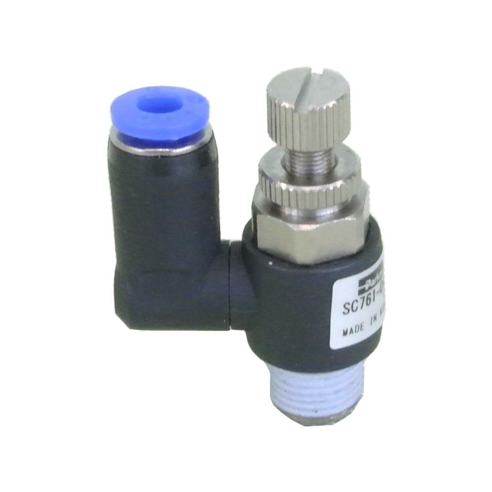 Biaxial Rotation Type Speed Controllers (with quick joint)  Port Size:M5×0.8<br/>・R1/8<br/>・R1/4<br/>・R3/8 Model:SC76